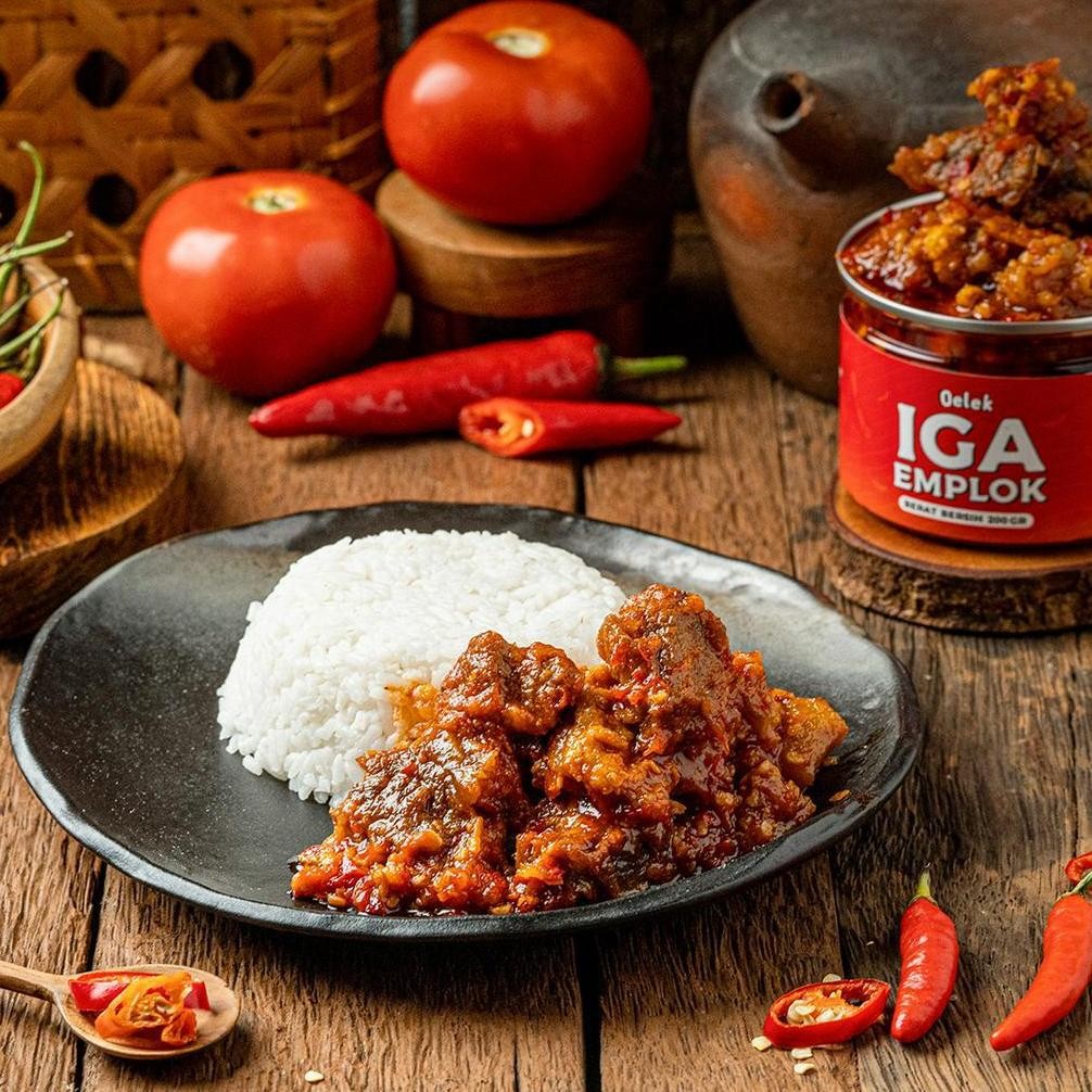 

_Kecil_ Oelek Paket Bertiga Besar Iga Emplok Oelek - 3 Pack 200 Gram Iga Emplok / Iga Mercon / Iga Sambal / Oseng Iga Io-98