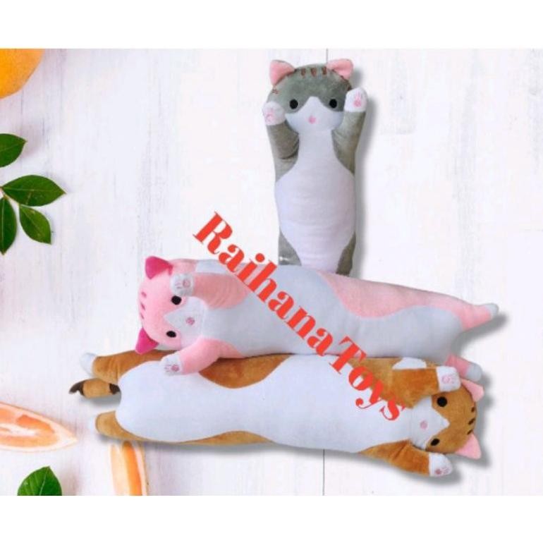 Guling Kucing Panjang/Bantal Guling Kucing/Boneka Kucing Murah Stock