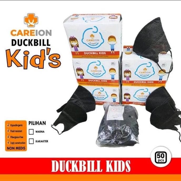 Masker duckbill anak polos isi 50 pcs / masker duckbill anak