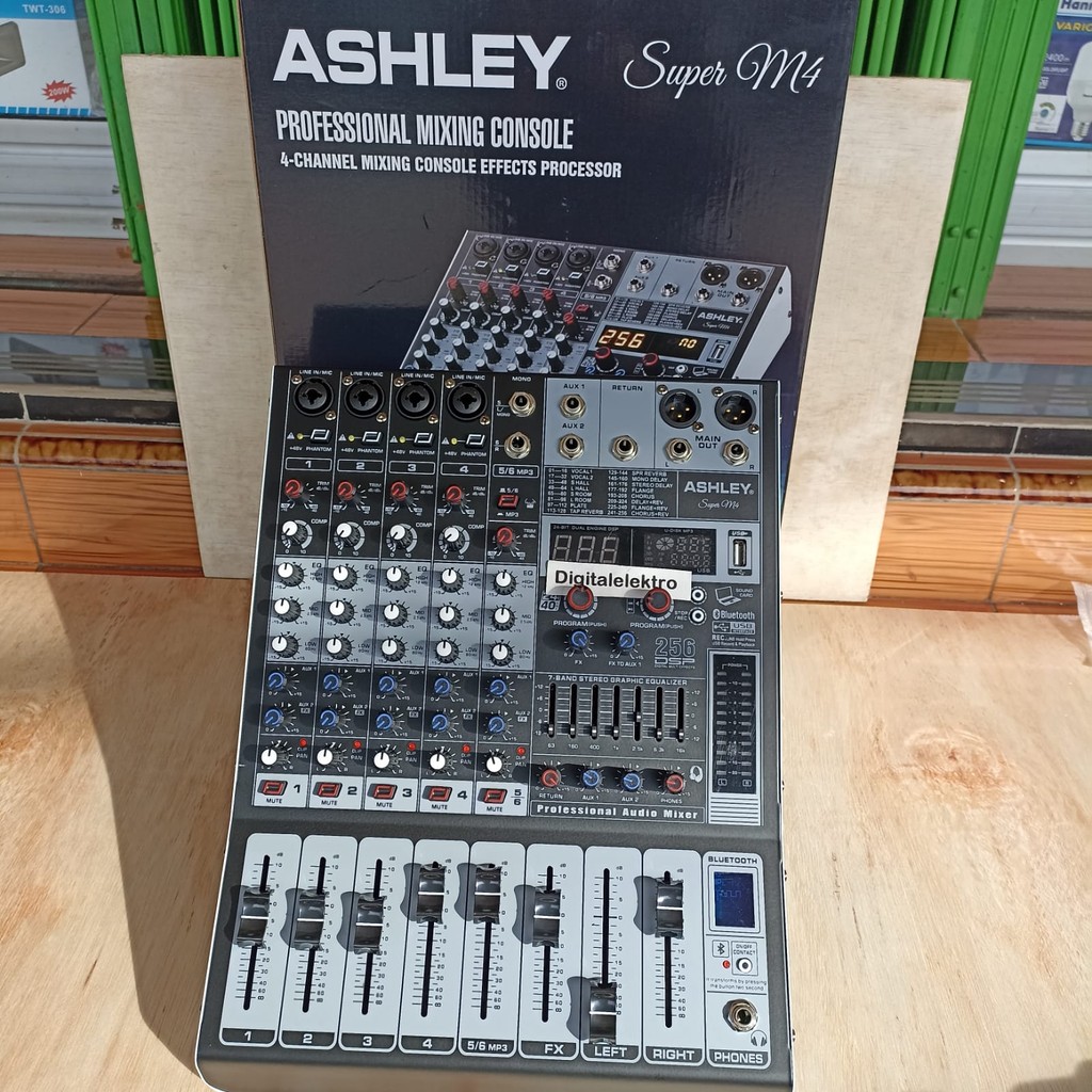 Mixer Ashley Super M4 mixer 4 channel with compressor / mixer super Mix 402 Digital Effector Mixer