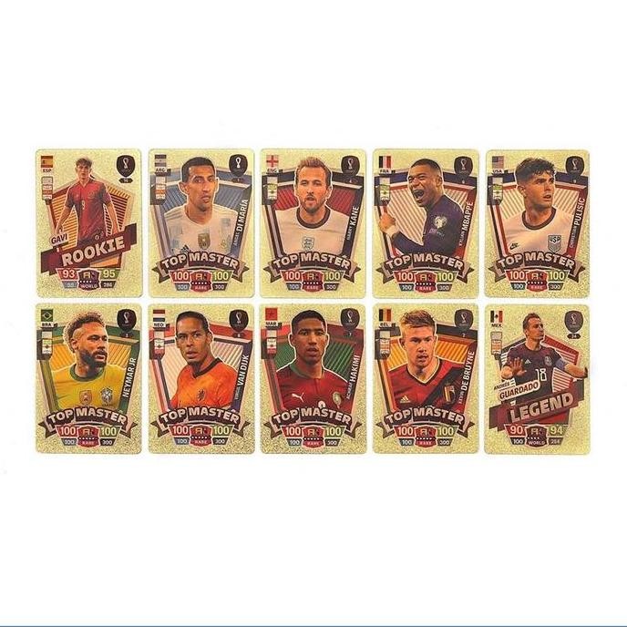 55Pcs World Soccer Star Collection Cards Kartu Bintang Sepak Bola Kartu Bola World Cup 2022 Bintang 