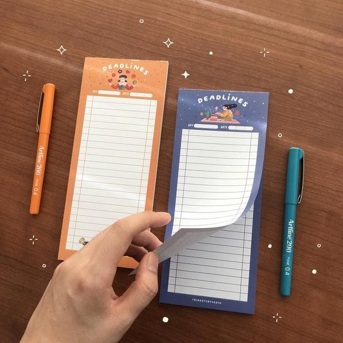 

Deadlines To Do List Memo Pad / Notepad / Notebook - 1 pcs - Trinket DS
