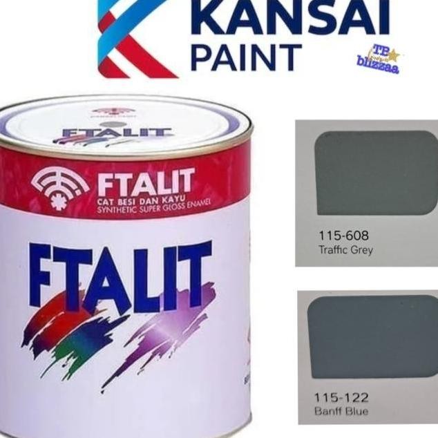 Ftalit Banff Blue 122 Ftalit Traffic Grey 6 Cat Kayu Besi Abuabu Ftalit Kansai Paint 1Kg