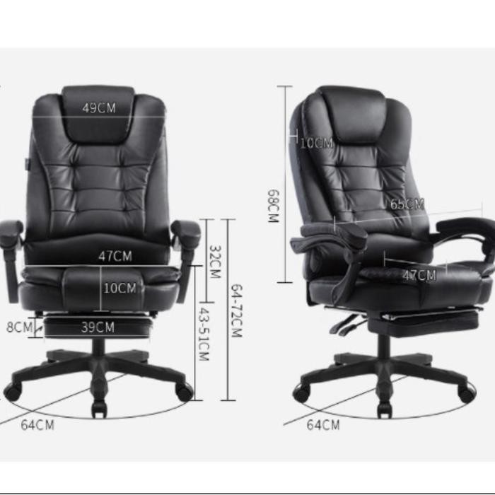 Kursi Direktur / Kursi Gaming / Kursi Kerja Kantor + Footrest / Medan Original Dan Terpercaya