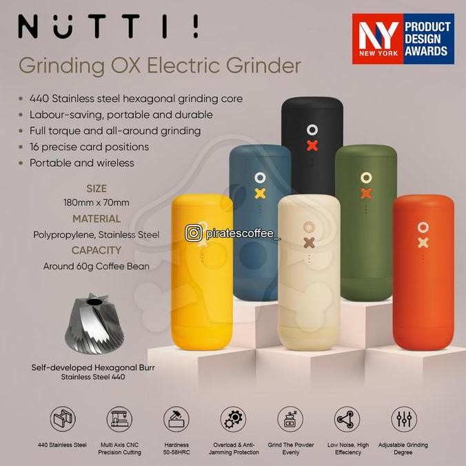 

Terlaris Timemore X Nuttii Ox Electric Portable Coffee Beans Grinder | Alat Giling Biji Kopi Elektrik