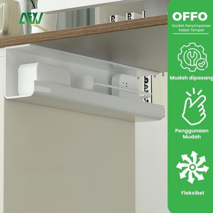

New Product - Offo Cable Management Tray Socket Penyimpanan Kabel Tempel Under Desk Plastic Putih Kiarastoreku