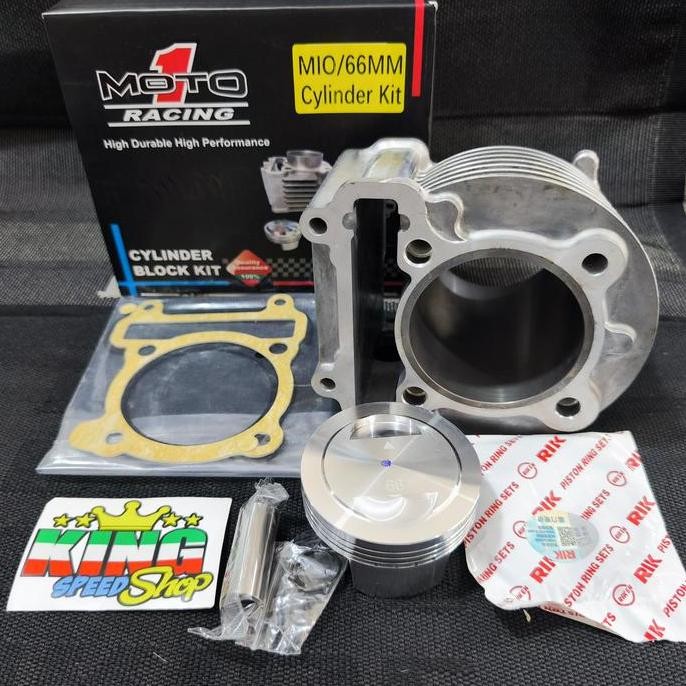 BLOK SEHER MOTO 1 BLOK SET BORE UP 66MM BUAT YAMAHA MIO / NOUVO / FINO KARBU / MIO SOUL / MIO SPORTY