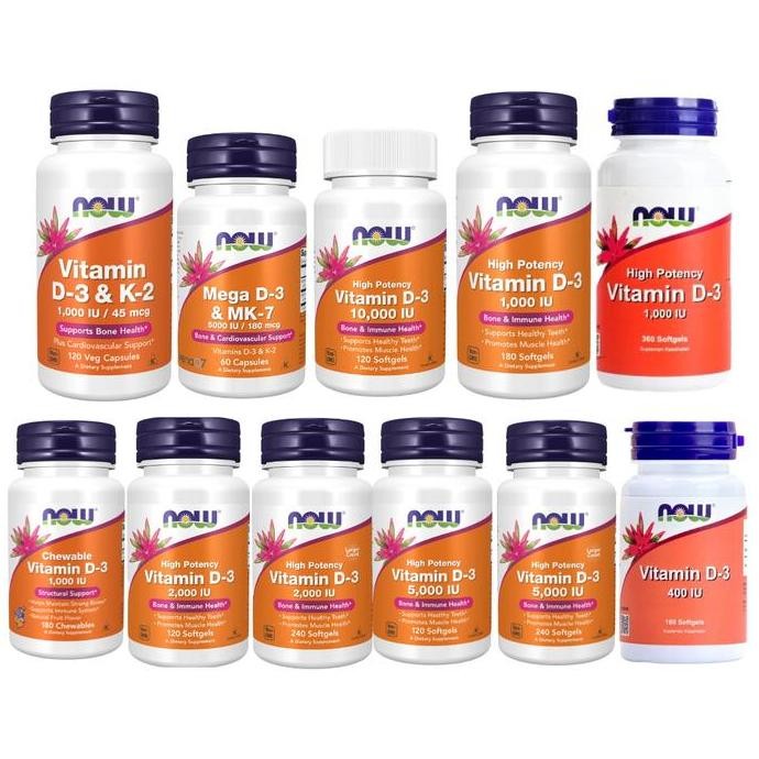 Now Foods Vitamin D3 D 3 1000 2000 5000 10000 IU K2 Mk7 400IU 2000IU