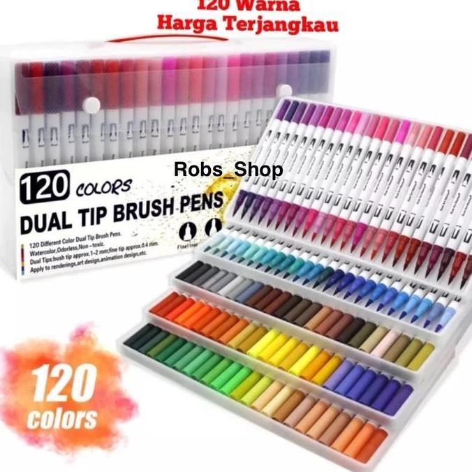 

New Product - 120 Warna Spidol Brush Dan Pen Dual Tip Marker Pen Magicfly Brush Pen Kiarastoreku