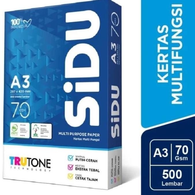 

Kertas HVS A3 70 gr SIDU / SINAR DUNIA
