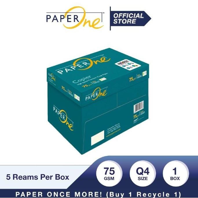 

TERBARU PaperOne Kertas Q4 75gr Copier 1 Box (2500 lembar) Kertas HVS Q4 Kerta
