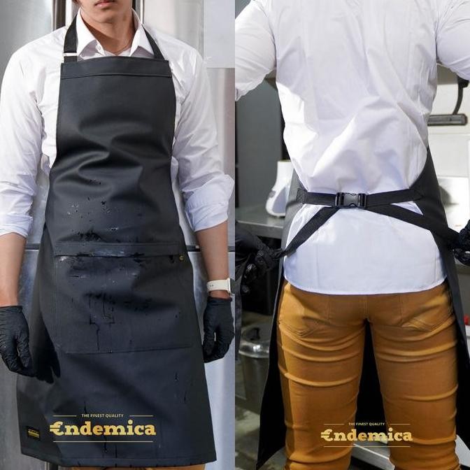 

Terlaris Apron Waterproof Anti Air Celemek Butcher Apron Steward Premium Sintetis Waterproff Warna Polos Tali Kalung