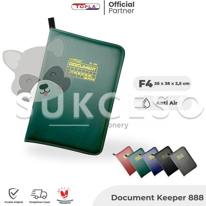 

[SOSHOP] TOPLA DOCUMENT KEEPER DK-888 ZIPPER KULIT F4 - FOLDER FILE MAP 20/40/60 LEATHER RESLETING