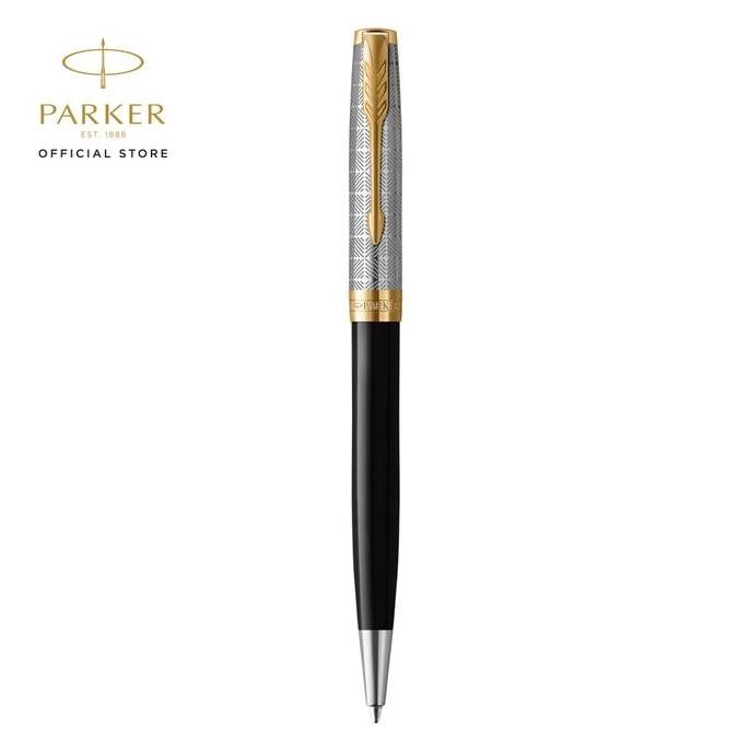 

Parker Sonnet Metal Black Gold Trim Ballpoint Co