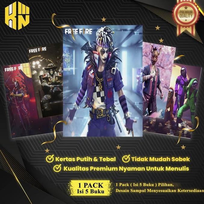 

Buku Tulis Sekolah Custom Free Fire Bergaris 38 Lembar 1 Pak Isi 5 Buku/ Buku Tulis Anime/ Buku Aesthetic/ Buku Catatan Co