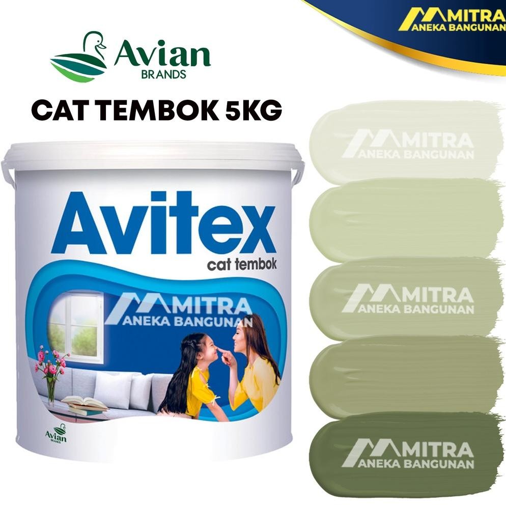 Cat Tembok Avitex Interior 5 KG / Avian N12 Sage Green