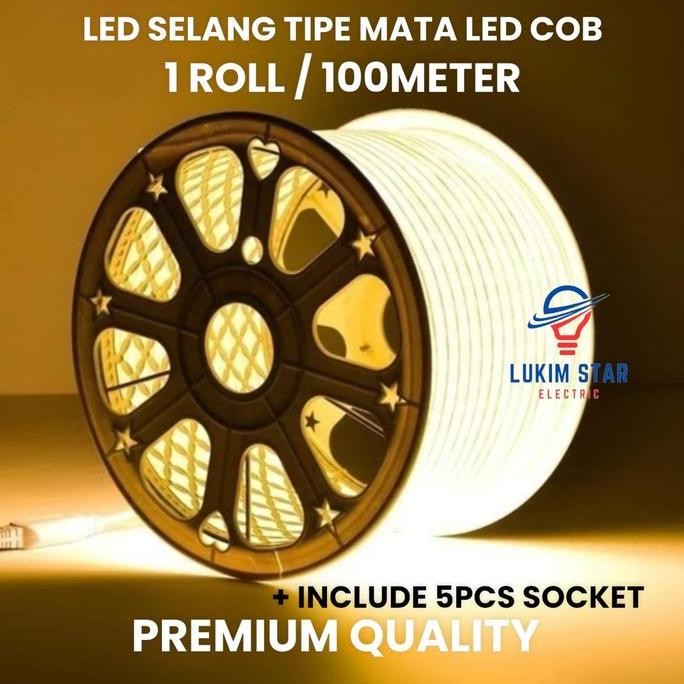 LAMPU LED STRIP SELANG MATA LED COB 100M / LAMPU LED SELANG MATA LED COB 1ROLL 100M METER