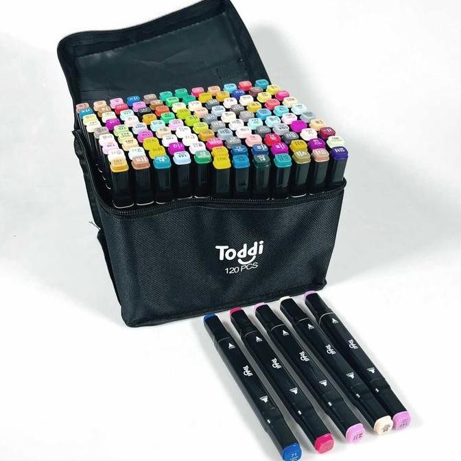 

Toddi Spidol Dual Side Fine Art Brush Art Marker Set 120 Warna - Cy-006 Kunti Bogel Co