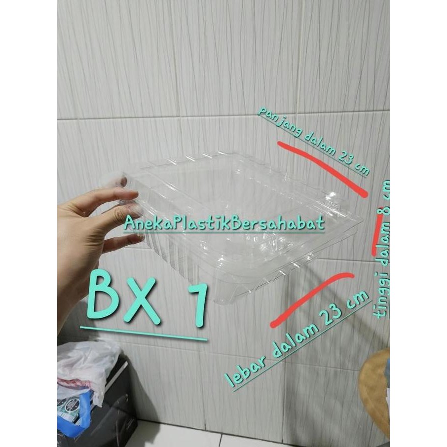 ( 50 Pcs ) Kotak Mika Bx 1 / M 9 ( Tebal ) Makan , Kurma , Bolu , Roti , Kue , Ikan Jumbo Bx 1 Co