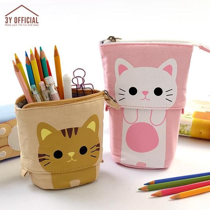

3Y Kotak Pencil Model Tarik Panjang Pendek Pencil Case Lucu Imut Pensil Alat Transparan Pena Co