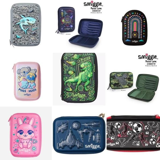 

Smiggle Hardtop Pencil Case Pug Hug, Budz Bunny, Shark, Astronot/Ori Co