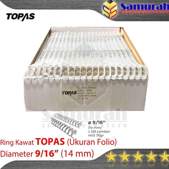

Ring Binder Kawat Topas Folio 9/16" / 14,0 Mm 38 Wire Ring Binding 3:1 Co