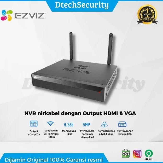 NVR EZVIZ X5S-8W WIRELES NVR H.265 UP TO 8MP CAMERA EZVIZ / NVR 4 CH / NVR 8CH
