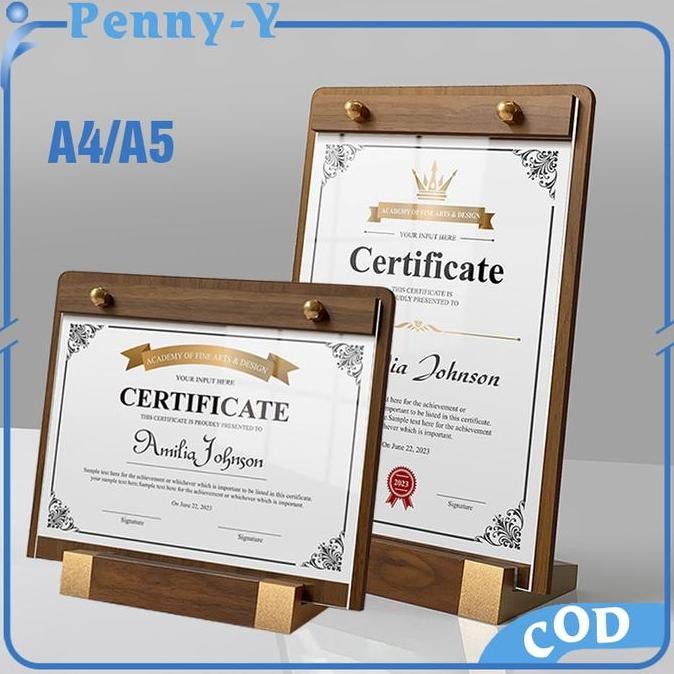 

Stand Menu Kayu Standing Menu Display Wood Sign Holder A4/A5 Menu Stand With Base Co