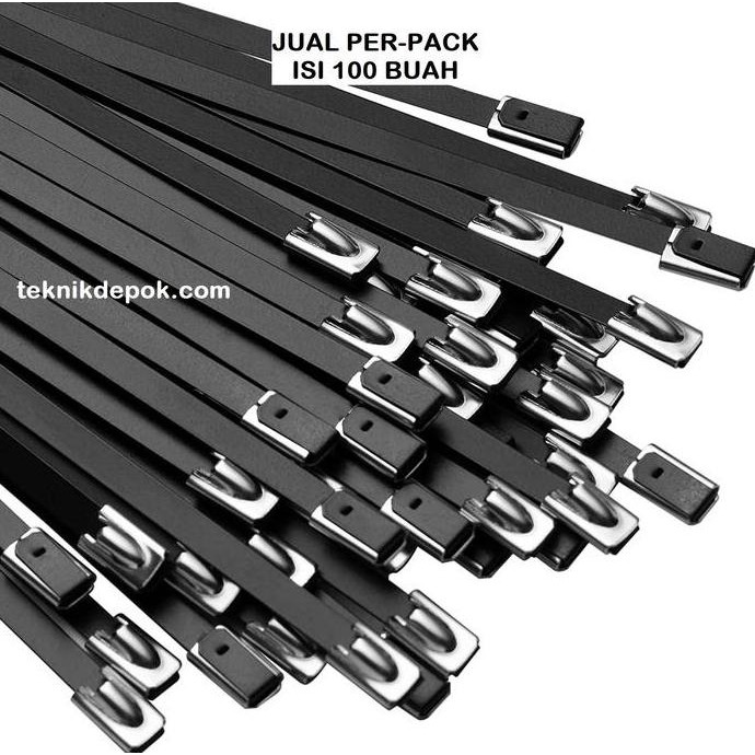 

Perpack Kabel Tis Stainless Hitam 4.6 X 400 Mm Sabuk Marker Ties 40 Cm Co
