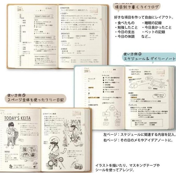 

Midori Hibino 2025 | 1 Day 2 Pages | A6 Size | Md Planner 2025 | Stock Handcarry Japan Co