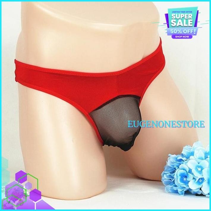 CELANA DALAM PRIA JARING TRANSPARAN SEXY THONGS CELANA PRIA G STRING PRIA Y GRATIS ONGKIR