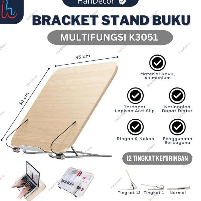 

Bracket Buku K3051 | Stand Book Penjepit Buku Alumunium Multifungsi Co