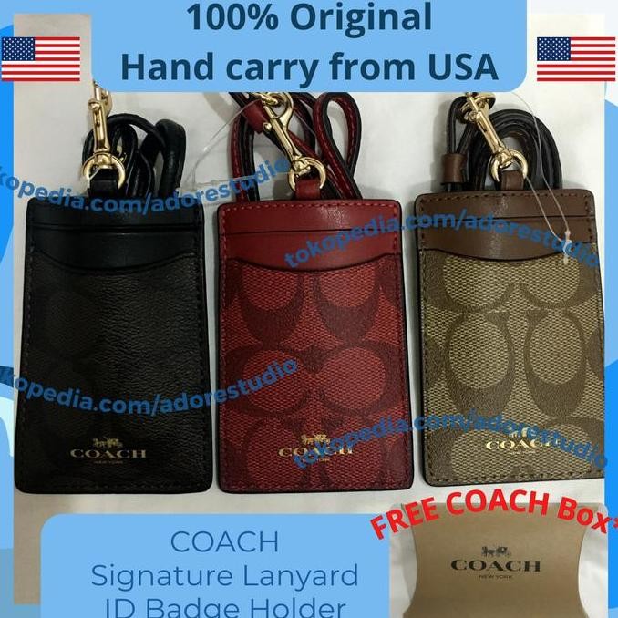 

Coach Signature Lanyard Id Badge Holder 100% Original Usa Co