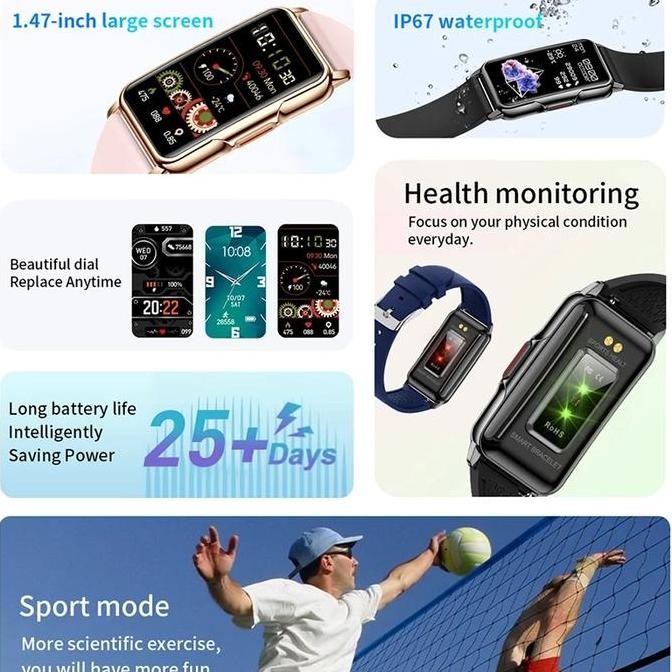 LIGE Lige Jam Tangan Pintar Anti air Call Reminder Musik Kontrol Pedometer Kalori Tampilan Fashion W