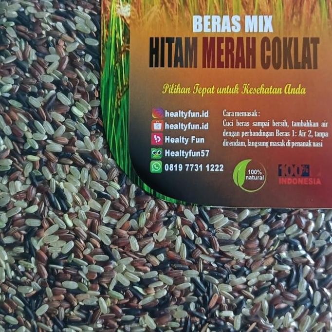 

(Allthebest) Beras Mix Hitam Merah Coklat | Kemasan Vakum | Bruto 1kg|