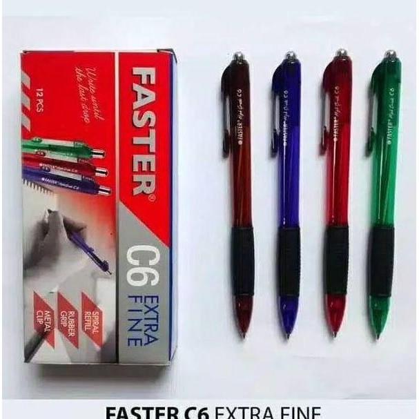 

TERBARU! (12pc) PULPEN FASTER C6 / PEN / BOLPOIN FASTER C6 CETEK
