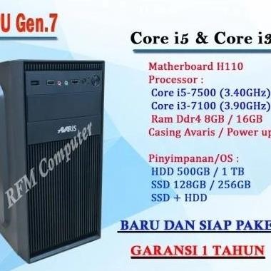 Pc/Cpu Baru Gen7 Core I5/Core I3 Ram Ddr4 Pc Rakitan Gen 7 New Stok