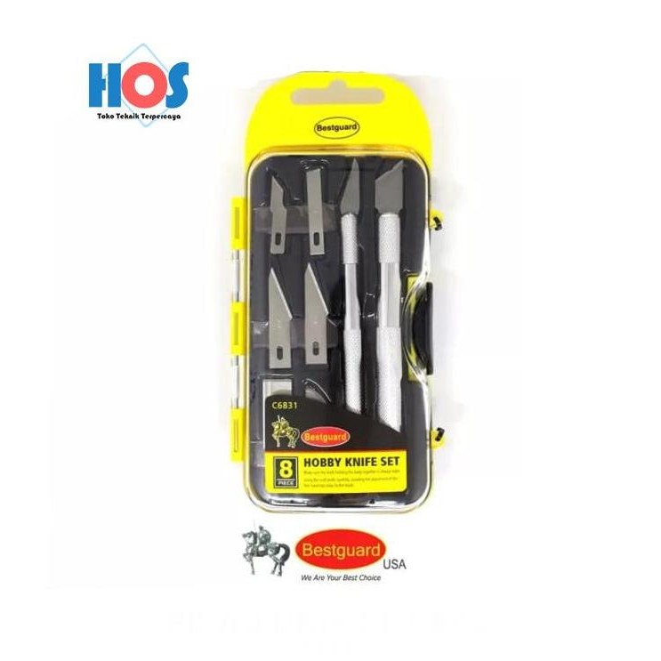 

>*>*>*>*] Pisau Ukir Pahat - Hobby Knife Set - Cutter Ukir Bestguard C6831 8pcs