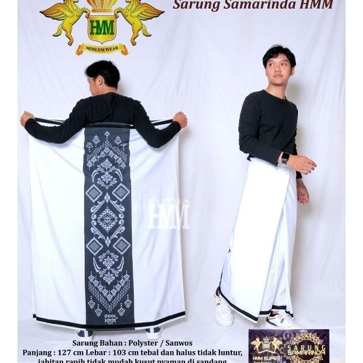Sarung Samarinda Hmm Putih Motif 2001