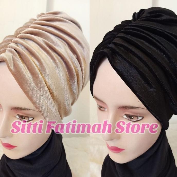Turban N Beludru Polos Turban Dewasa Turban Pesta