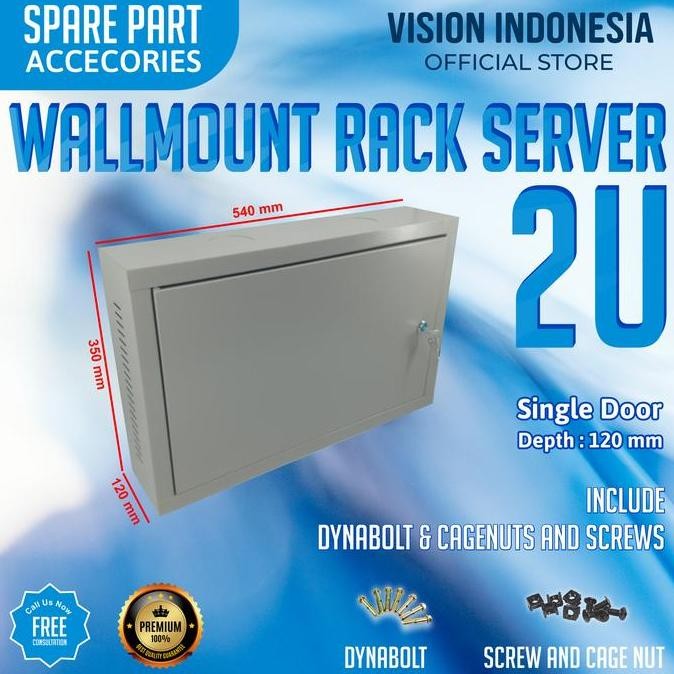 TERBARU - Wallmount Rack Server 2U, Rak Server Single Door 2U