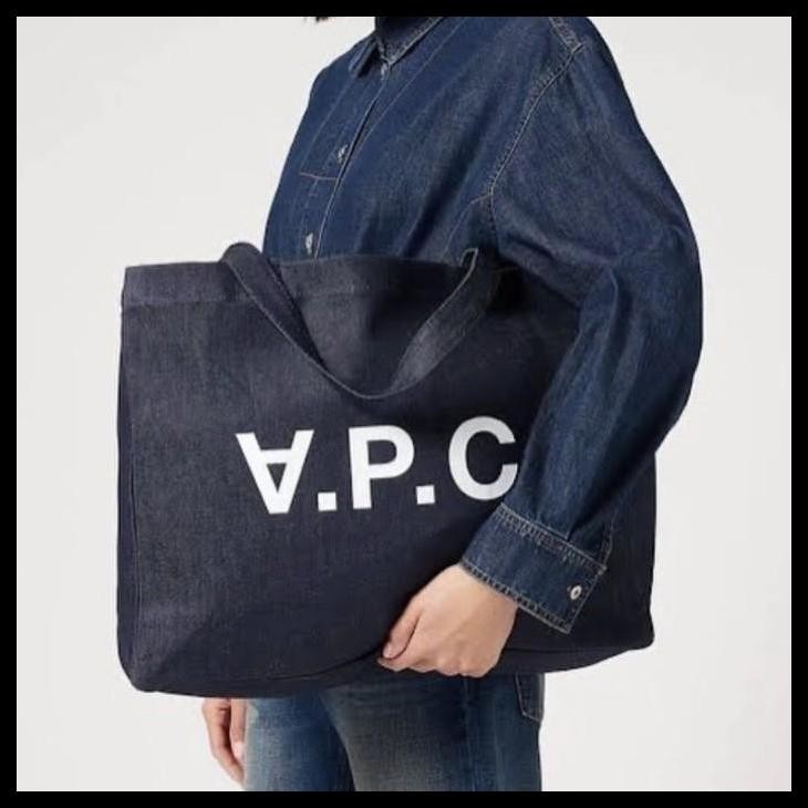 Apc Tote Bag Blue Denim - East West Best Seller