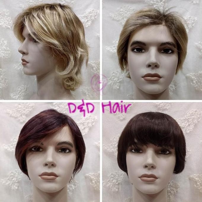 Wig Rambut - Wig Pria - Half Lace Wig dan Front Lace Wig - Wig Warna