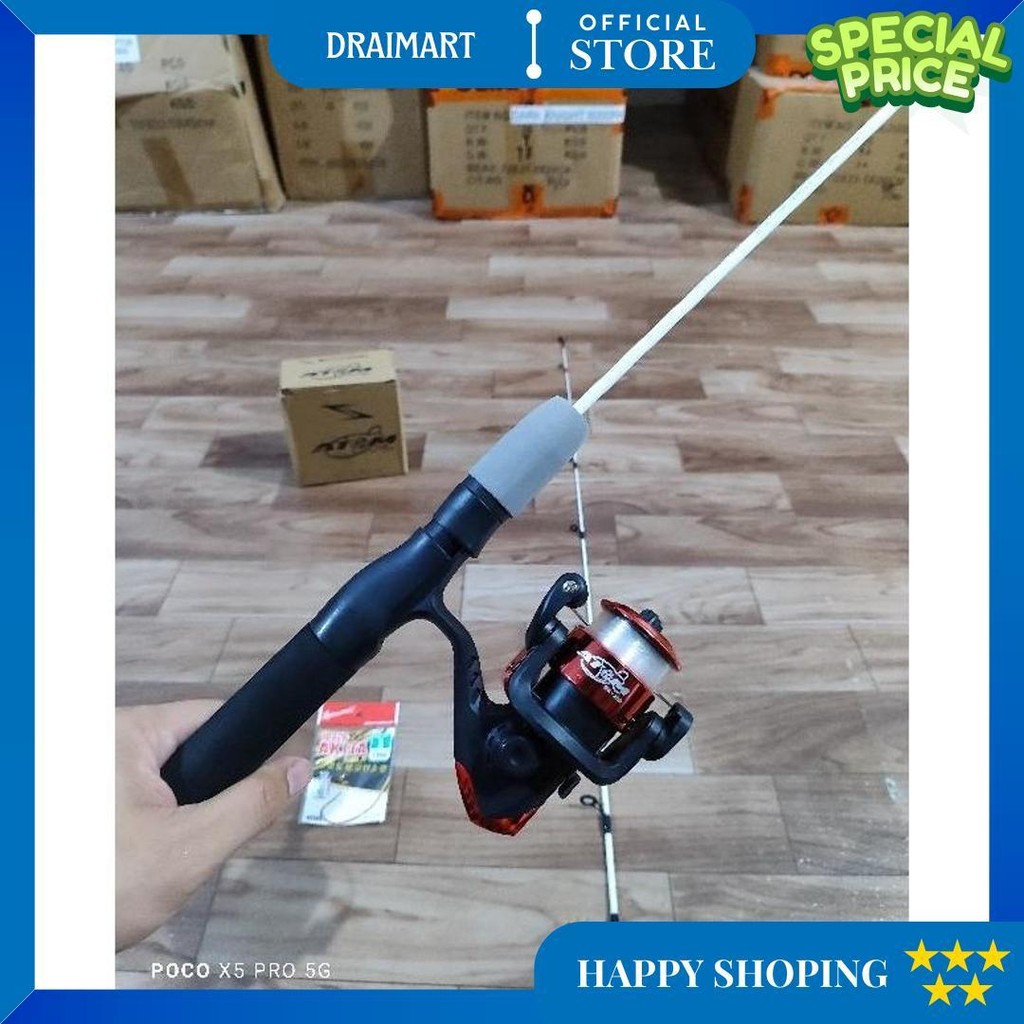 Set Pancing Joran Udang Super Lentur  Getsu Udang Mabok ( Bonus Kail + Senar) Cod