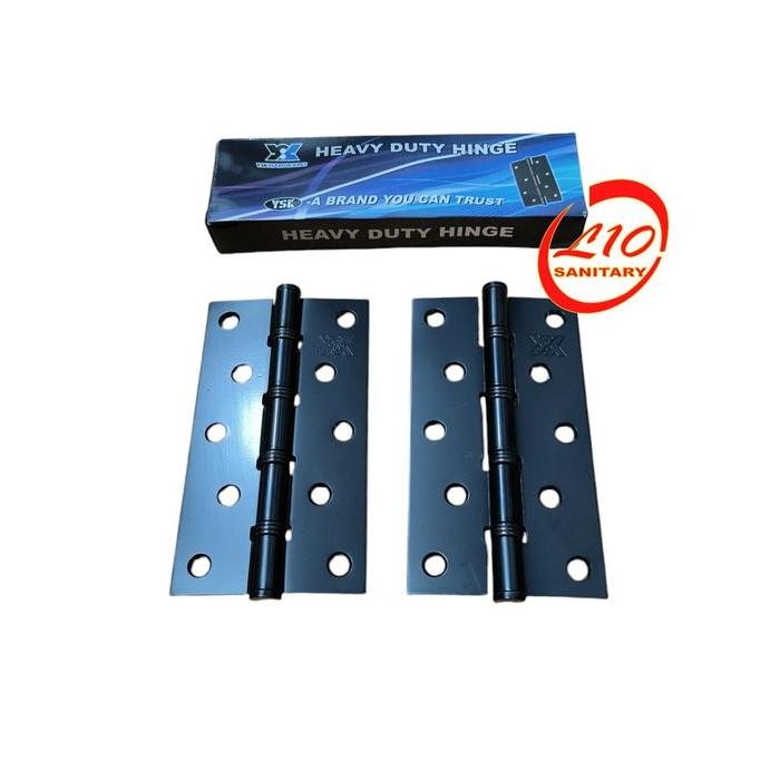 Engsel Pintu Tebal HITAM BLACK NISHIO 5" inch