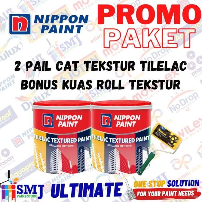 Cat Tekstur Tembok NIPPON PAINT TILELAC Textured Paint Putih 25kg