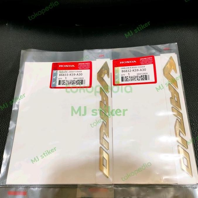 emblem vario 150 2015-2017 gold original. 86832-K59-A30