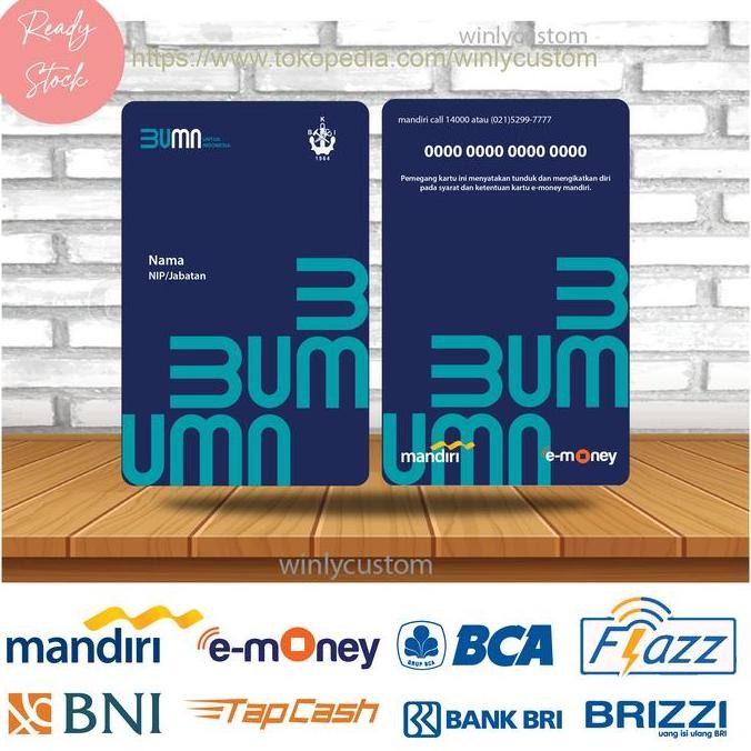 

READY KARTU EMONEY MANDIRI BCA BNI BRI ID CARD BKI NEW BUMN 2- 2 SISI NEW