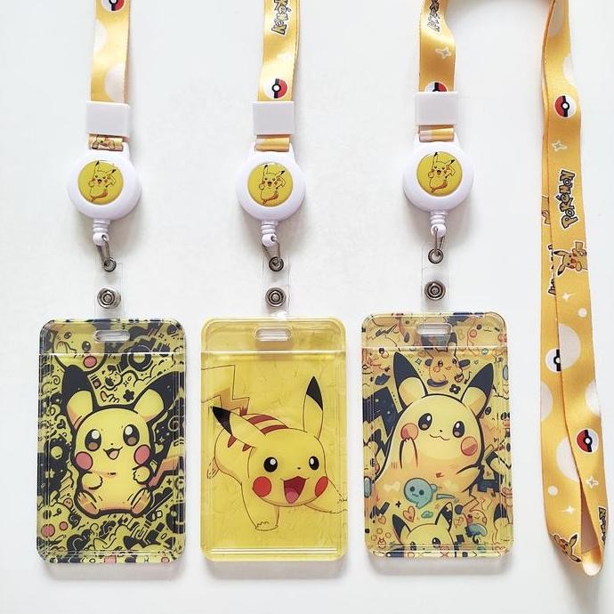 

READY ID Card Holder Name Tag Lanyard Badge Reel / Kalung Kartu Pokemon Lucu NEW