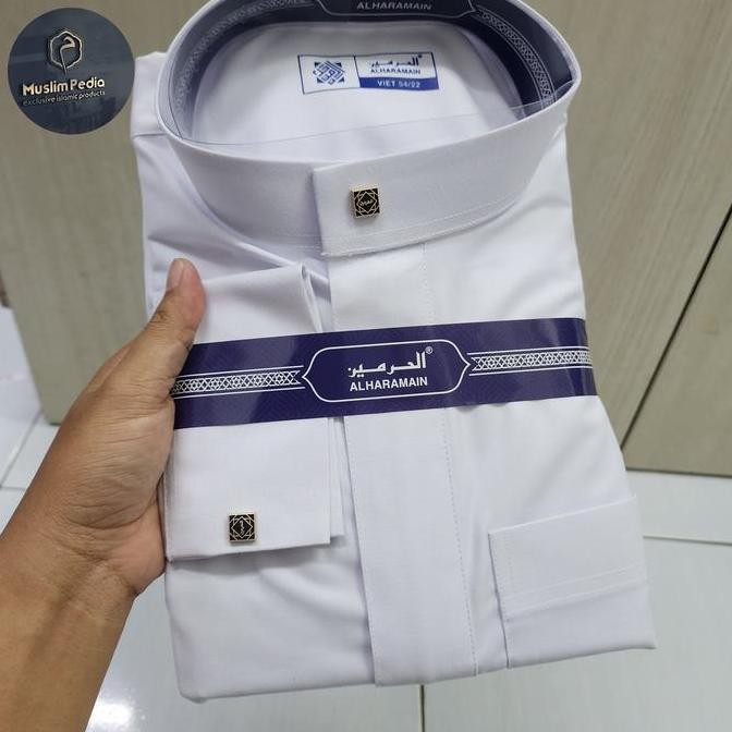 baru  GAMIS / JUBAH PRIA - JUBAH HARAMAIN WOLL PUTIH- ORIGINAL